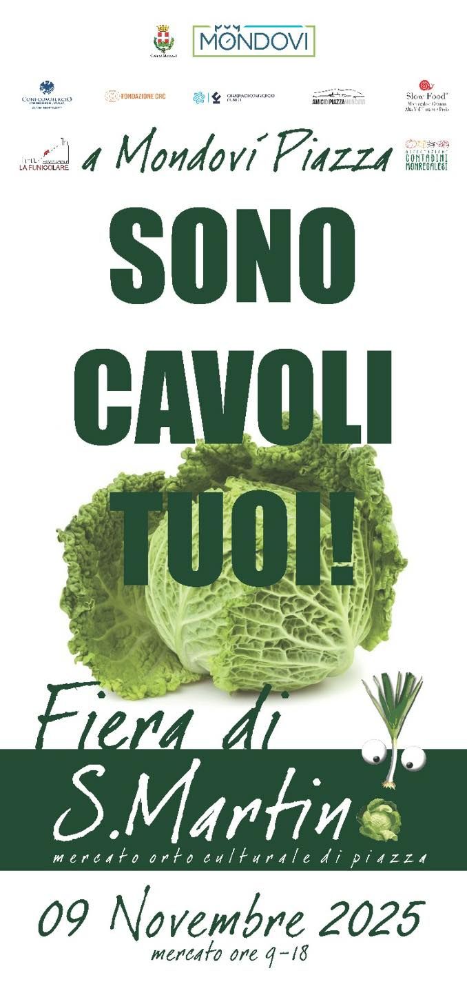 🥬Sono Cavoli Tuoi! Domenica 9 novembre 2025 a Mondovì: radici contadine, mercato orto-culturale e gusto d’autunno