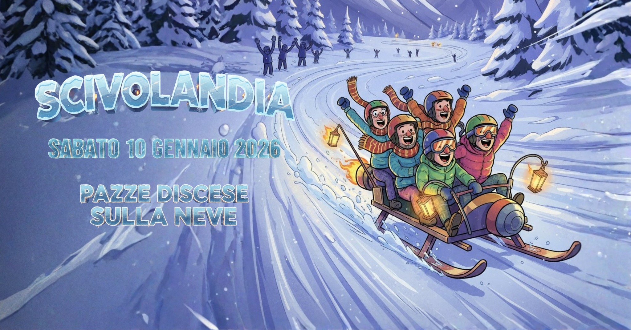 Scivolandia 2026: sabato 10 gennaio torna la gara di slitte più pazza delle Alpi!