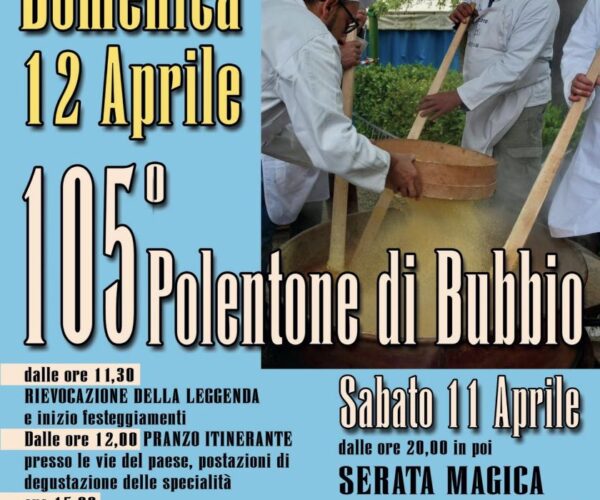 Domenica 12 aprile a Bubbio: il 105° Polentone tra storia e sapori
