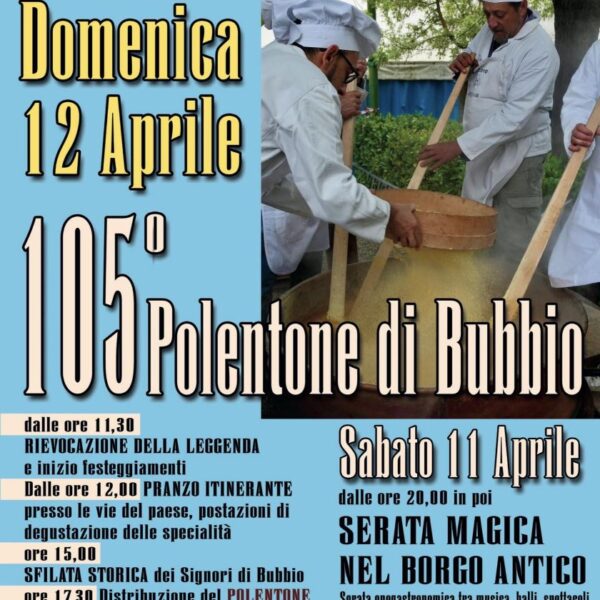 Domenica 12 aprile a Bubbio: il 105° Polentone tra storia e sapori