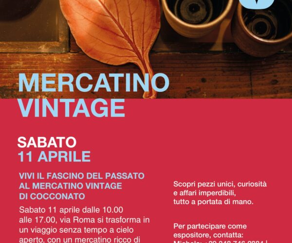Tra oggetti rari e atmosfera d’altri tempi: Sabato 11 Aprile torna il mercatino vintage a Cocconato