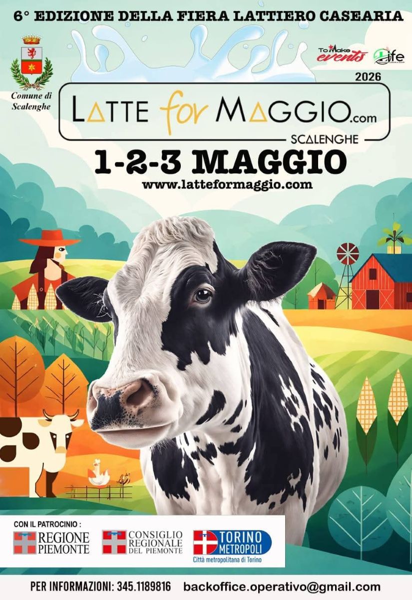 LatteforMaggio 2026 – Scalenghe (1-3 maggio): tre giorni di latte, formaggi e tradizione