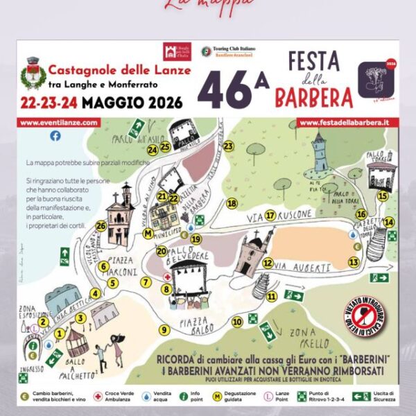 46ª FESTA DELLA BARBERA: TRE GIORNI A CASTAGNOLE DELLE LANZE TRA CORTILI APERTI, VINO E TRADIZIONE