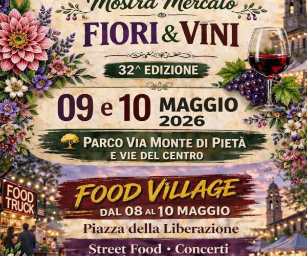 A Carignano torna “Fiori & Vini”: tre giorni tra profumi, degustazioni e street food nel cuore della primavera