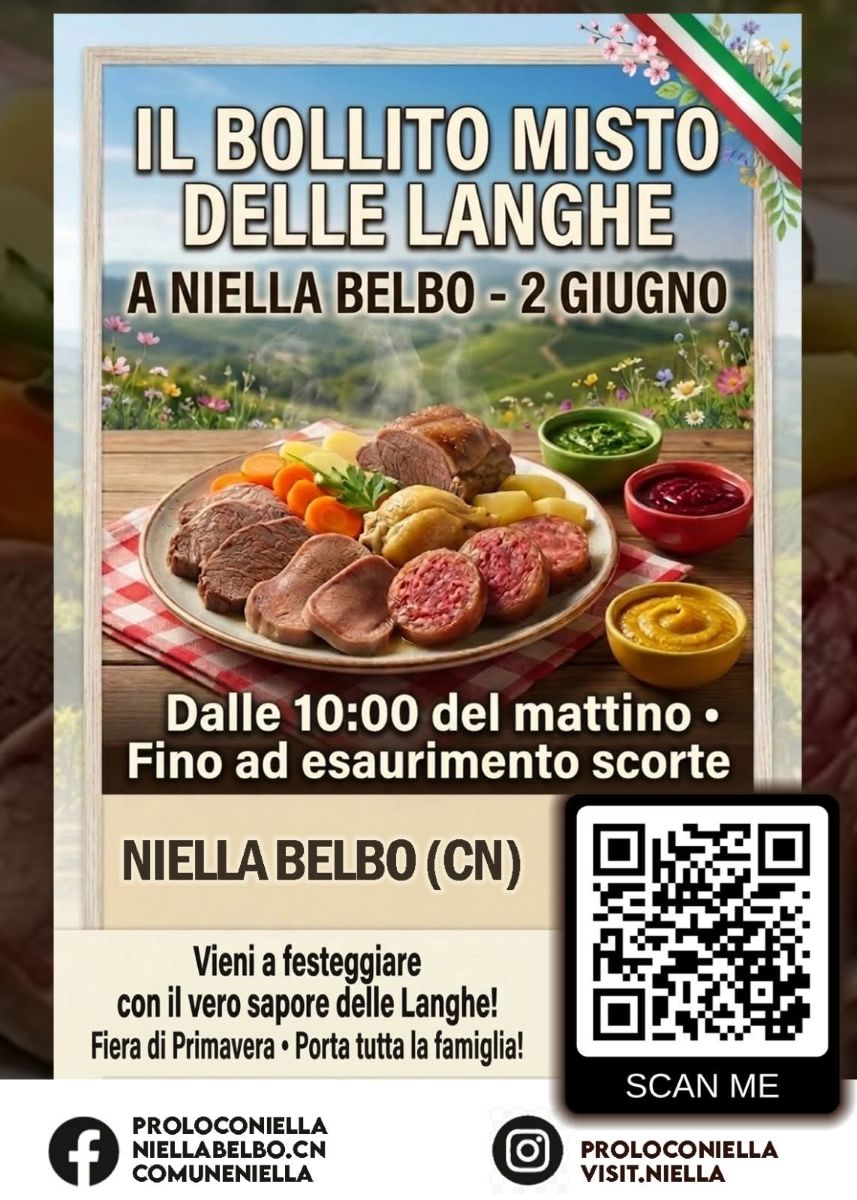 Festa grande in Alta Langa: a Niella Belbo torna la Fiera di Primavera tra il “Vero Bollito Misto” e la gara dei Tajarin